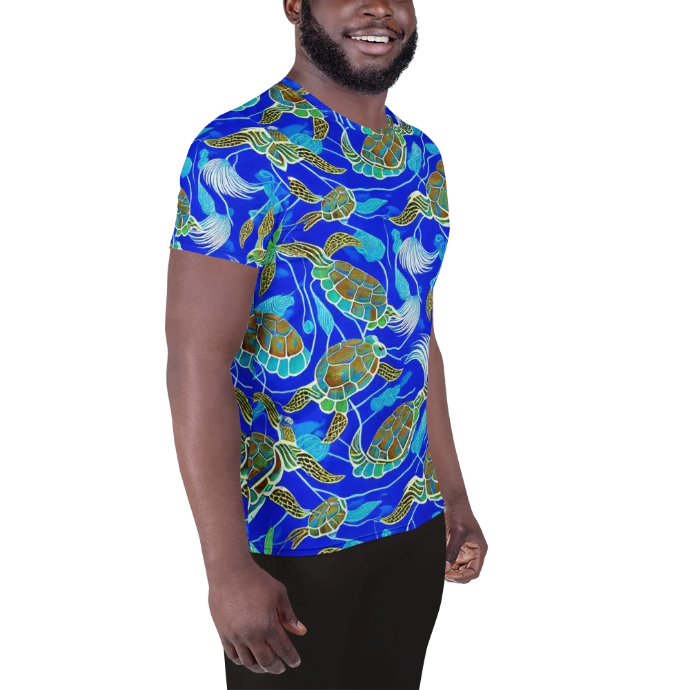 Turtle Reef Rhapsody on Men's Athletic T-Shirt — Right