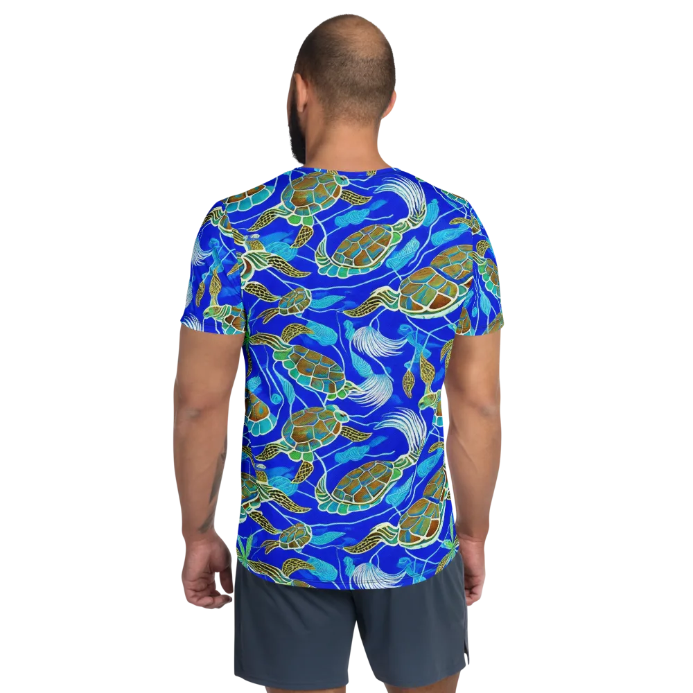 Turtle Reef Rhapsody on Men's Athletic T-Shirt — Back