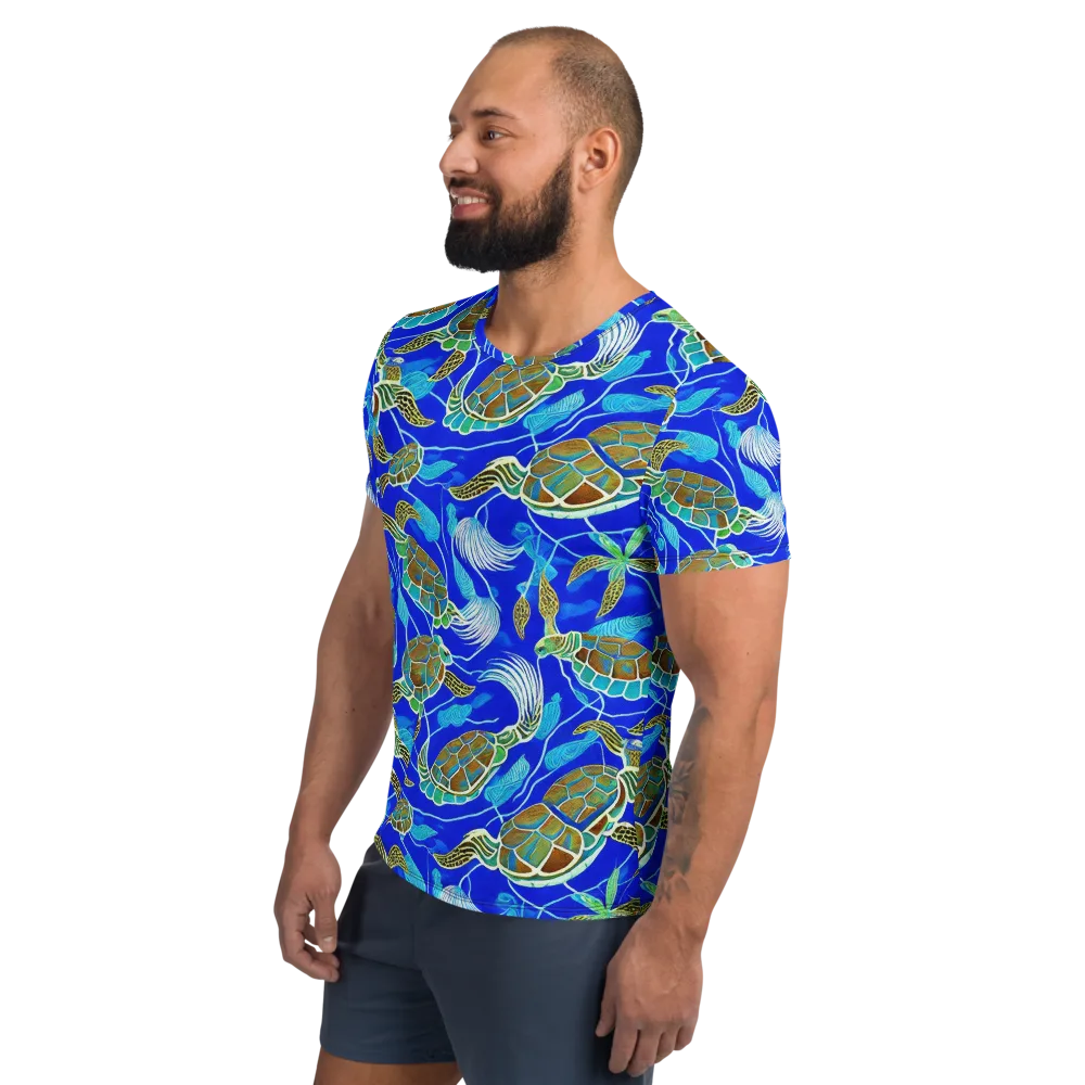 Turtle Reef Rhapsody on Men's Athletic T-Shirt — Left