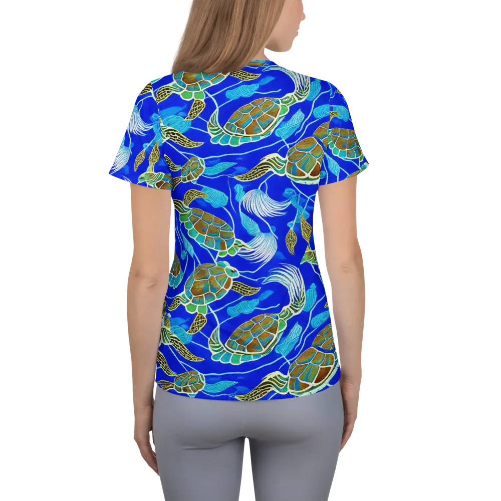 Turtle Reef Rhapsody on Women's Athletic T-Shirt — Back