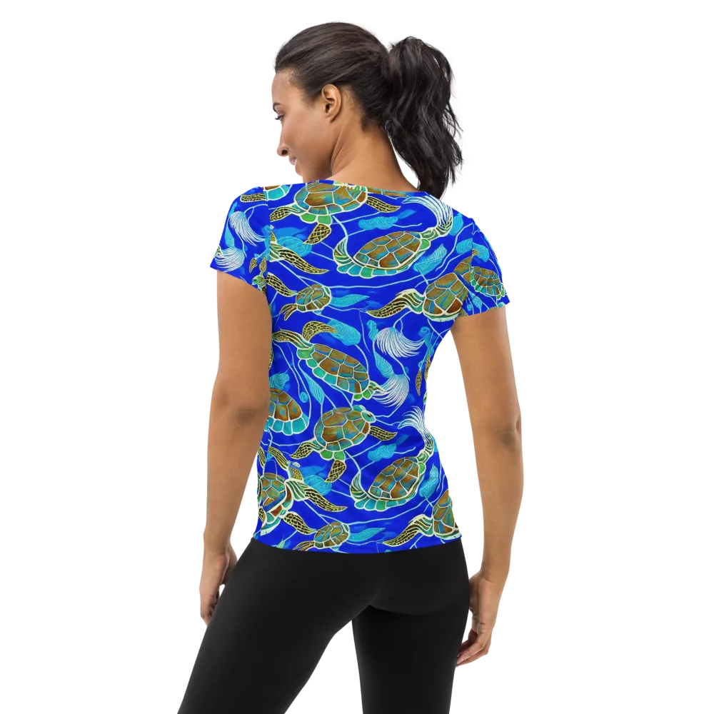 Turtle Reef Rhapsody on Women's Athletic T-Shirt — Back