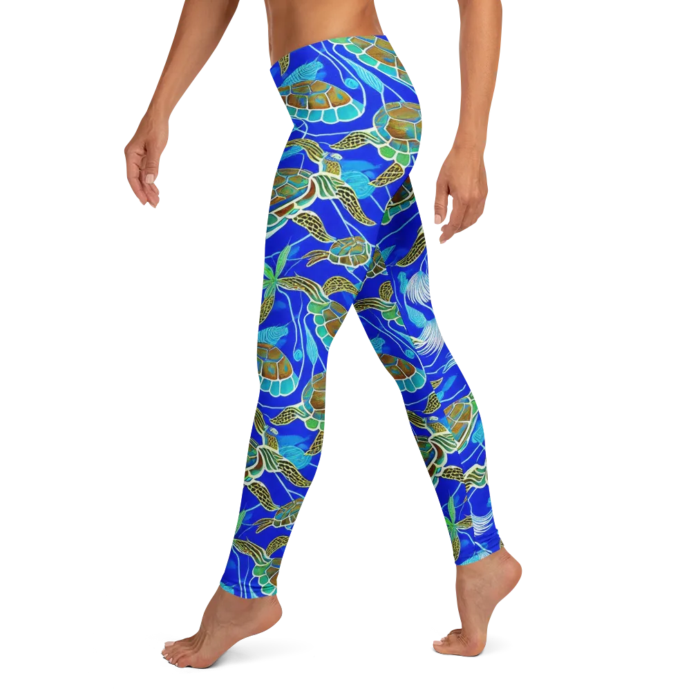Turtle Reef Rhapsody on Leggings — Left