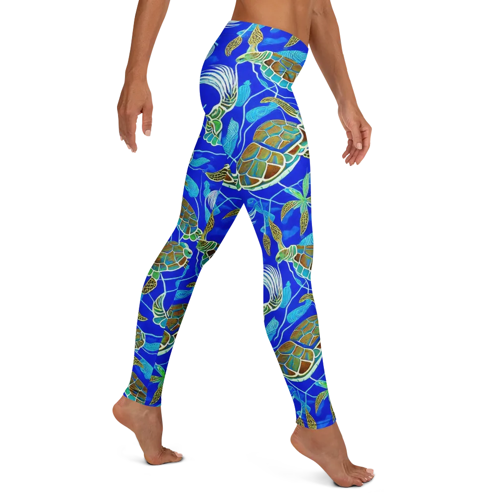 Turtle Reef Rhapsody on Leggings — Right
