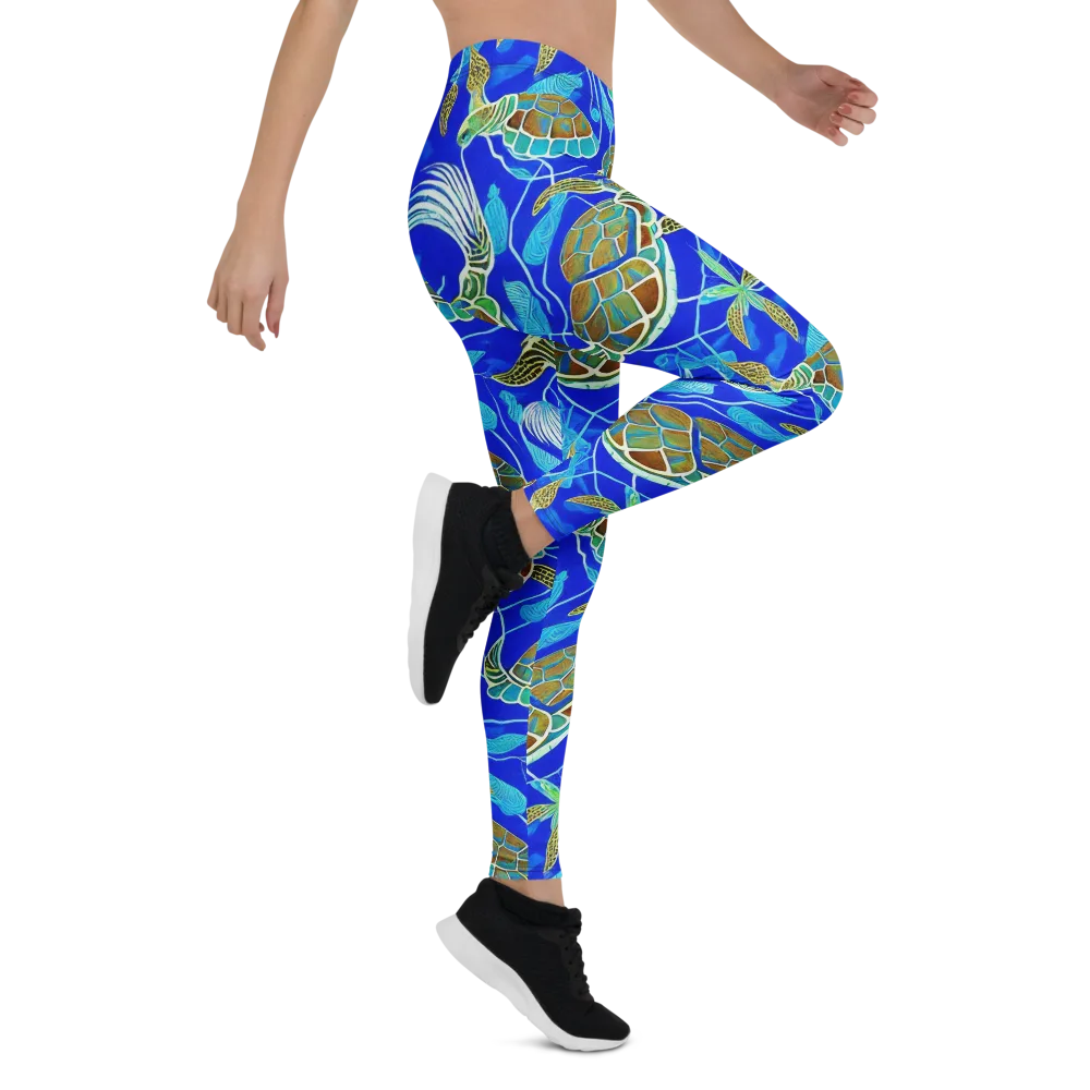Turtle Reef Rhapsody on Leggings — Right