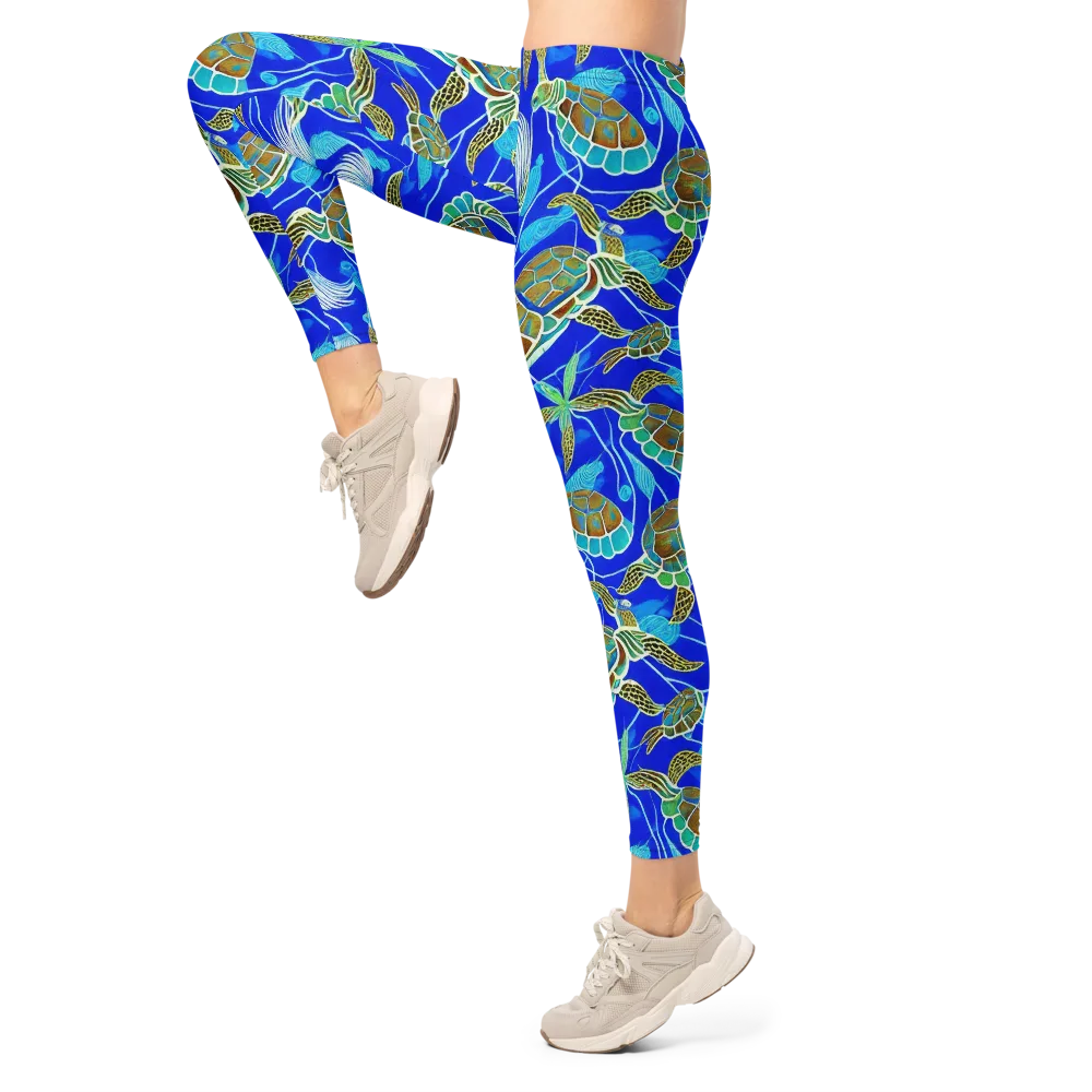 Turtle Reef Rhapsody on Leggings — Left