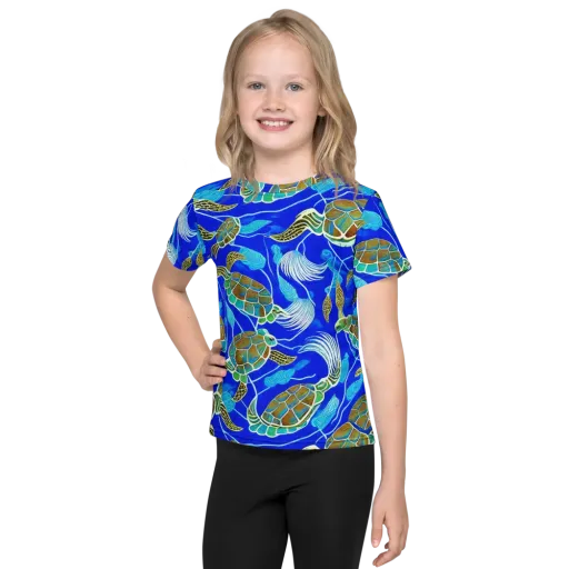 Turtle Reef Rhapsody on a Kids Crew Neck T-Shirt