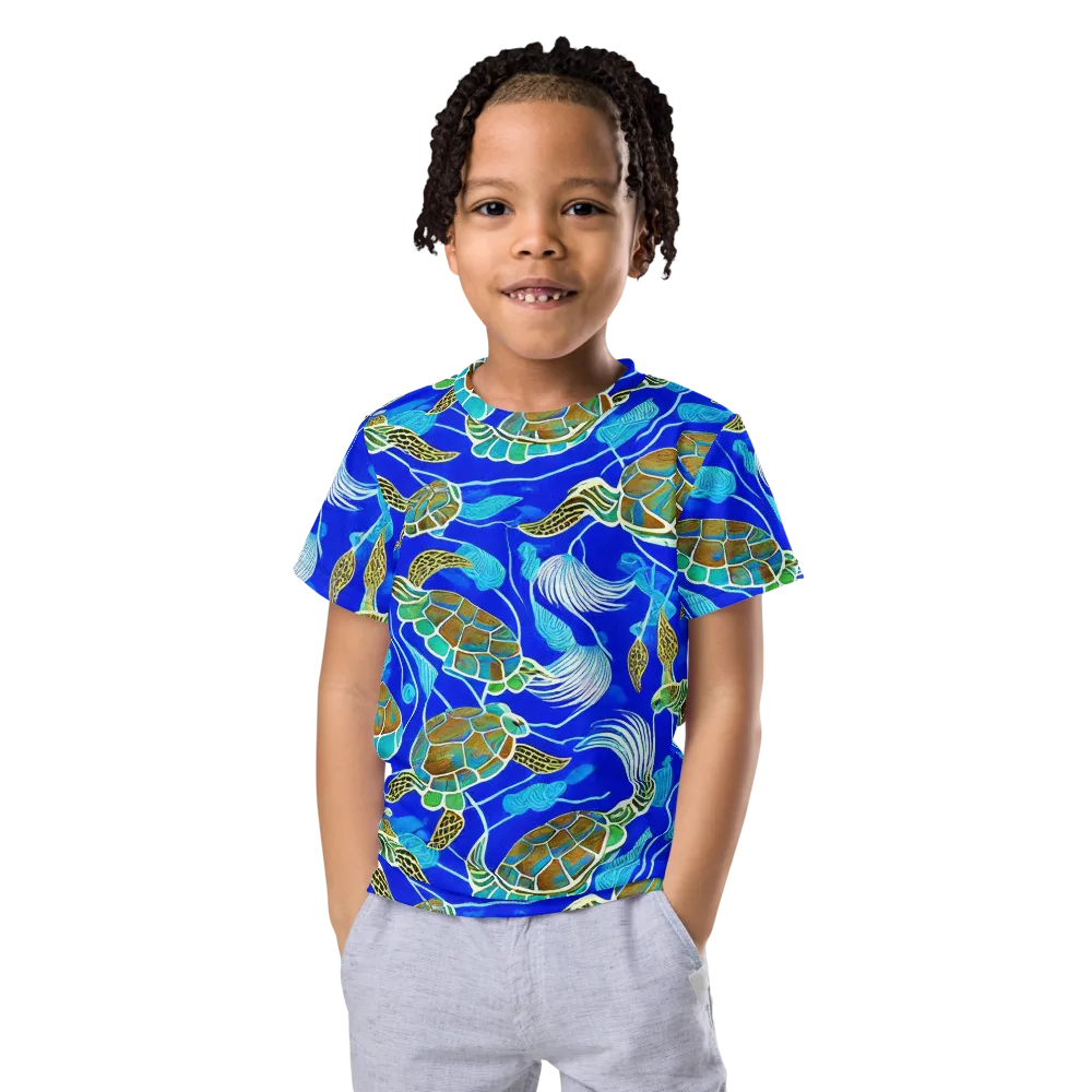 Turtle Reef Rhapsody on Kids Crew Neck T-Shirt — Front