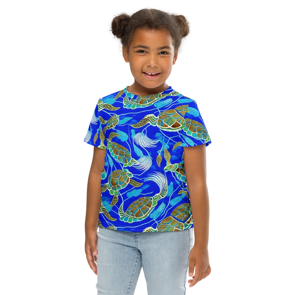 Turtle Reef Rhapsody on Kids Crew Neck T-Shirt — Front