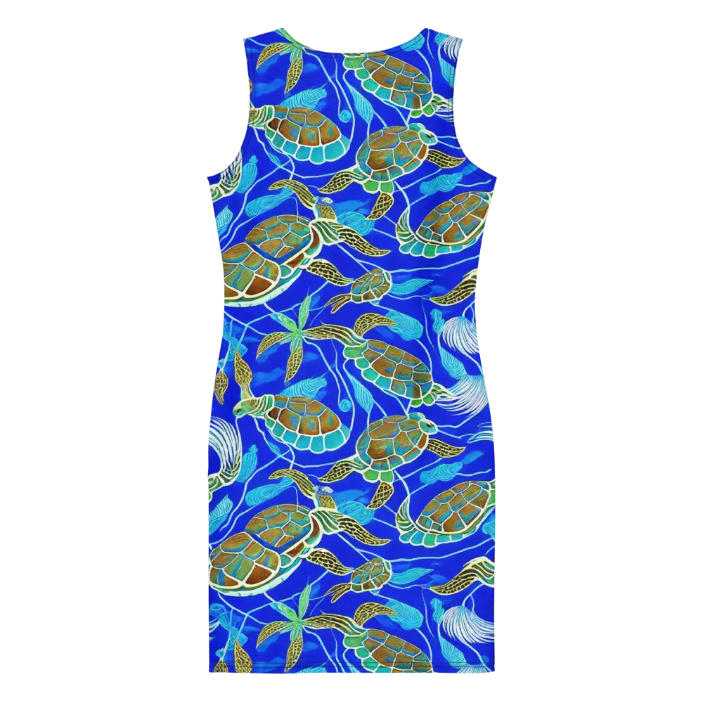 Turtle Reef Rhapsody on Bodycon Dress — Back