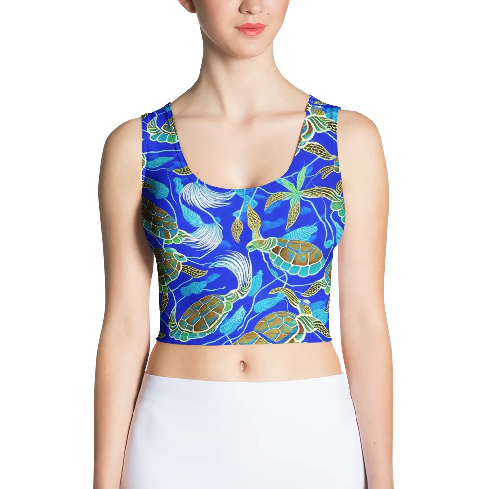 Turtle Reef Rhapsody on Crop Top — Front