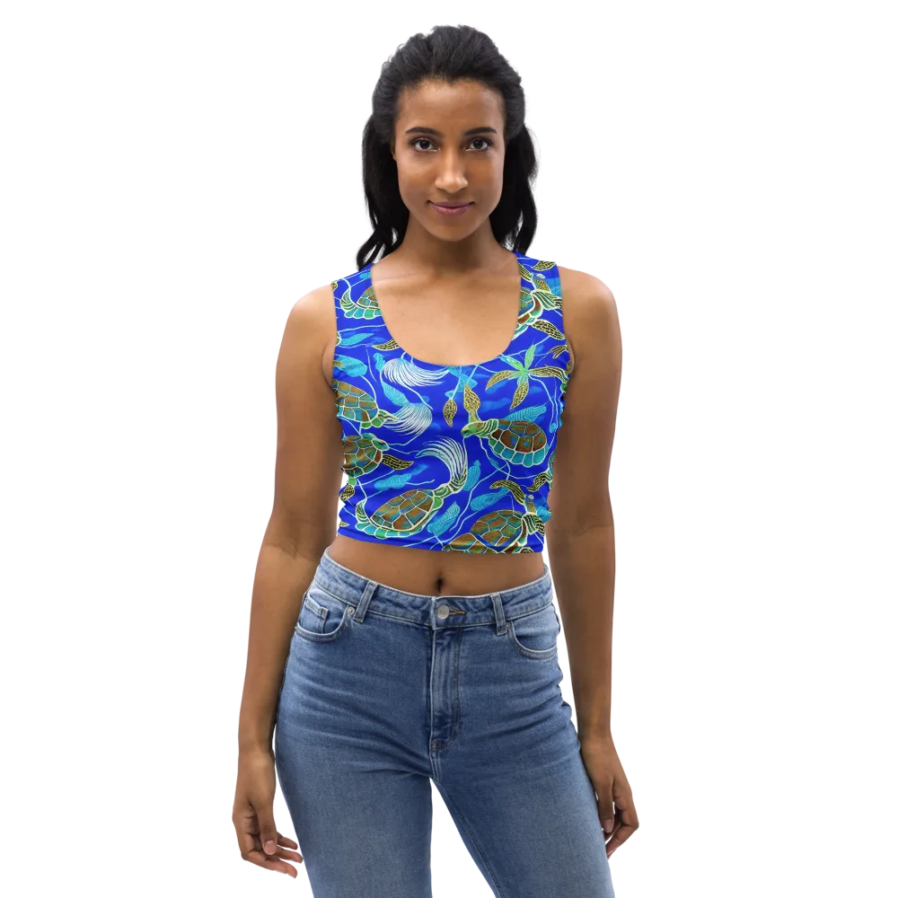 Turtle Reef Rhapsody on Crop Top — Front