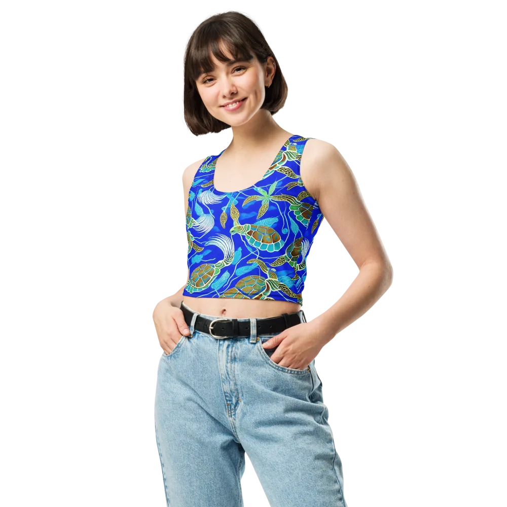 Turtle Reef Rhapsody on Crop Top — Front