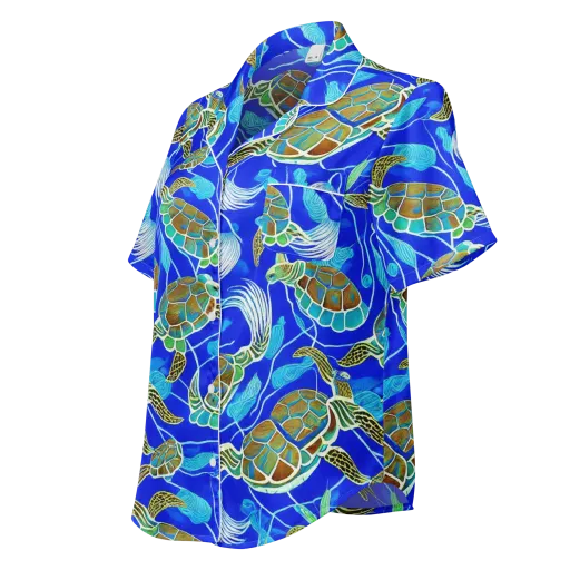 Turtle Reef Rhapsody on a Women's Short Sleeve Pajama Top