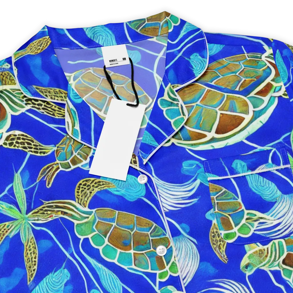 Turtle Reef Rhapsody on Women's Short Sleeve Pajama Top — Product details