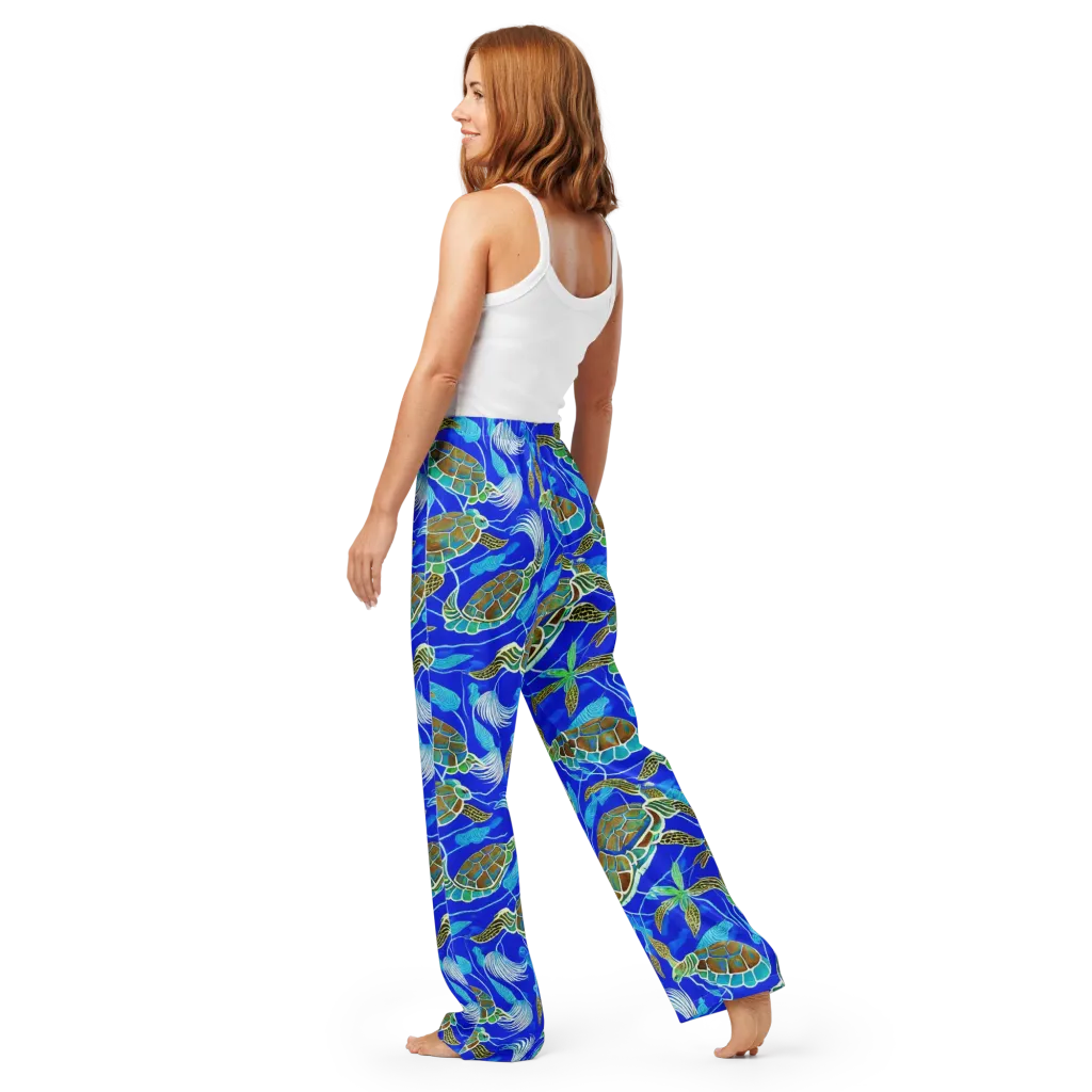 Turtle Reef Rhapsody on Women's Pajama Pants — Back