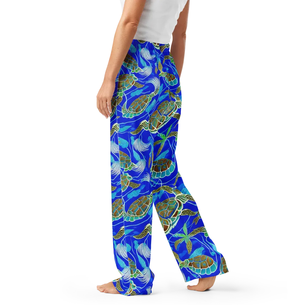 Turtle Reef Rhapsody on Women's Pajama Pants — Left