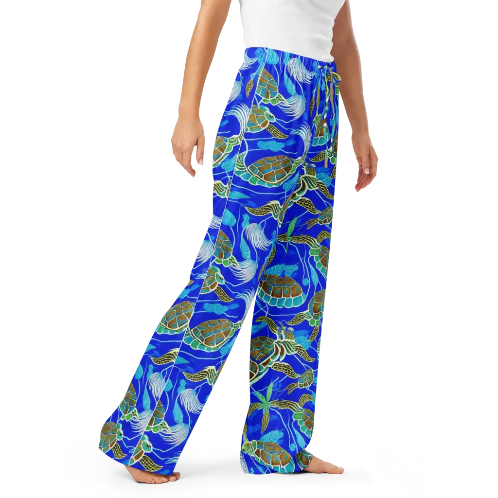 Turtle Reef Rhapsody on Women's Pajama Pants — Right Front