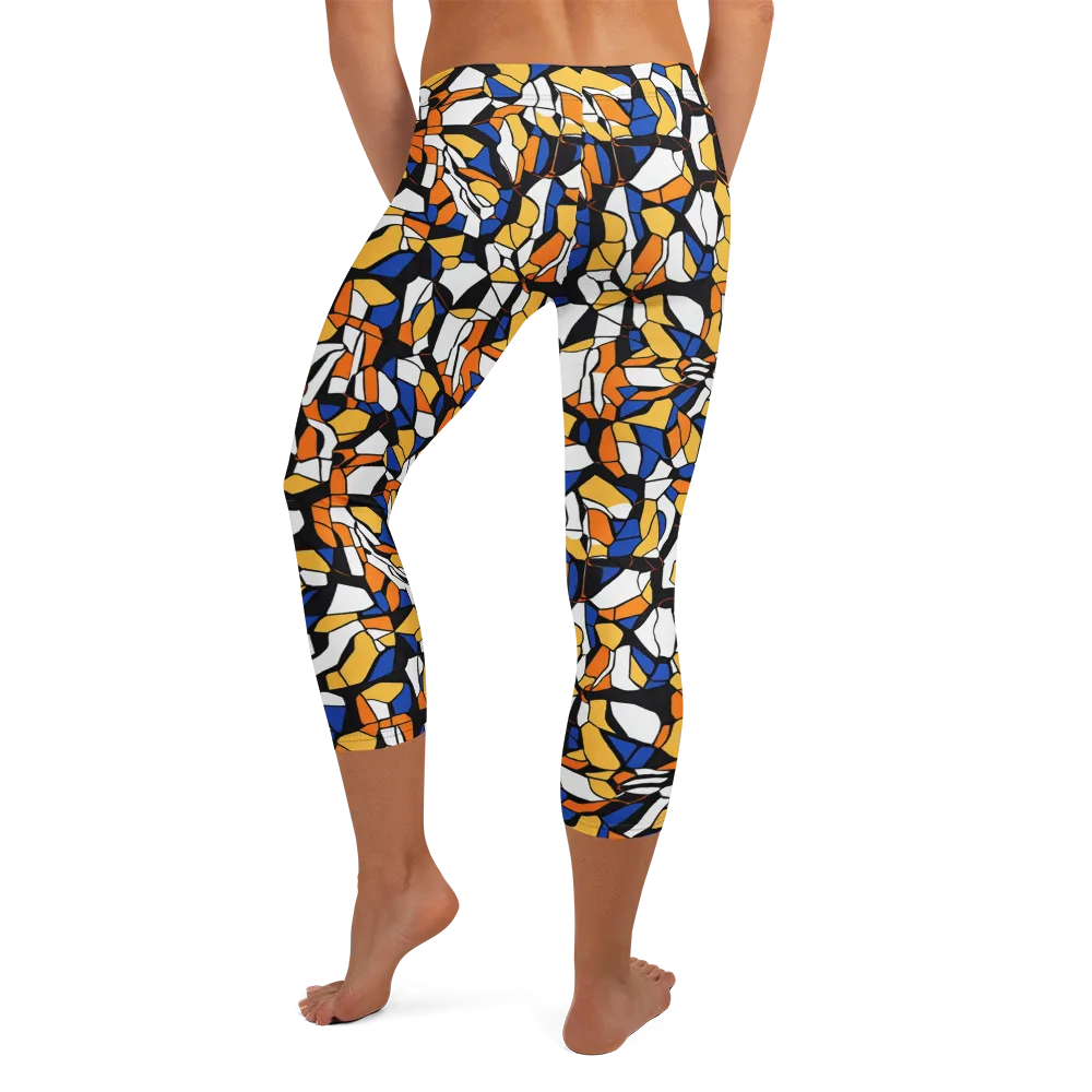 Cobalt Sunshard on Capri Leggings — Back