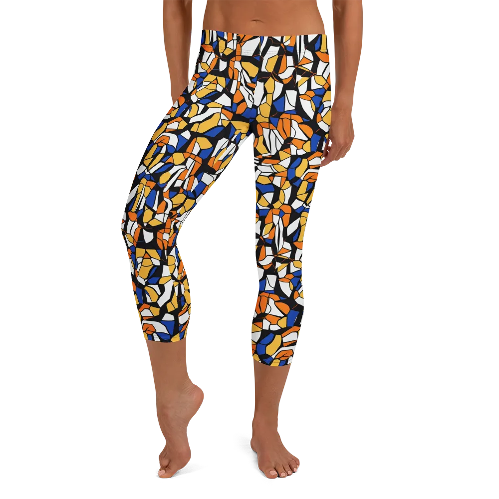 Cobalt Sunshard on Capri Leggings — Front