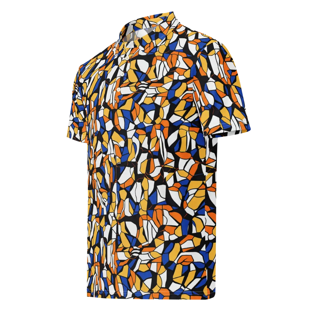 Cobalt Sunshard on Men's Slim Fit Polo Shirt — Left Front