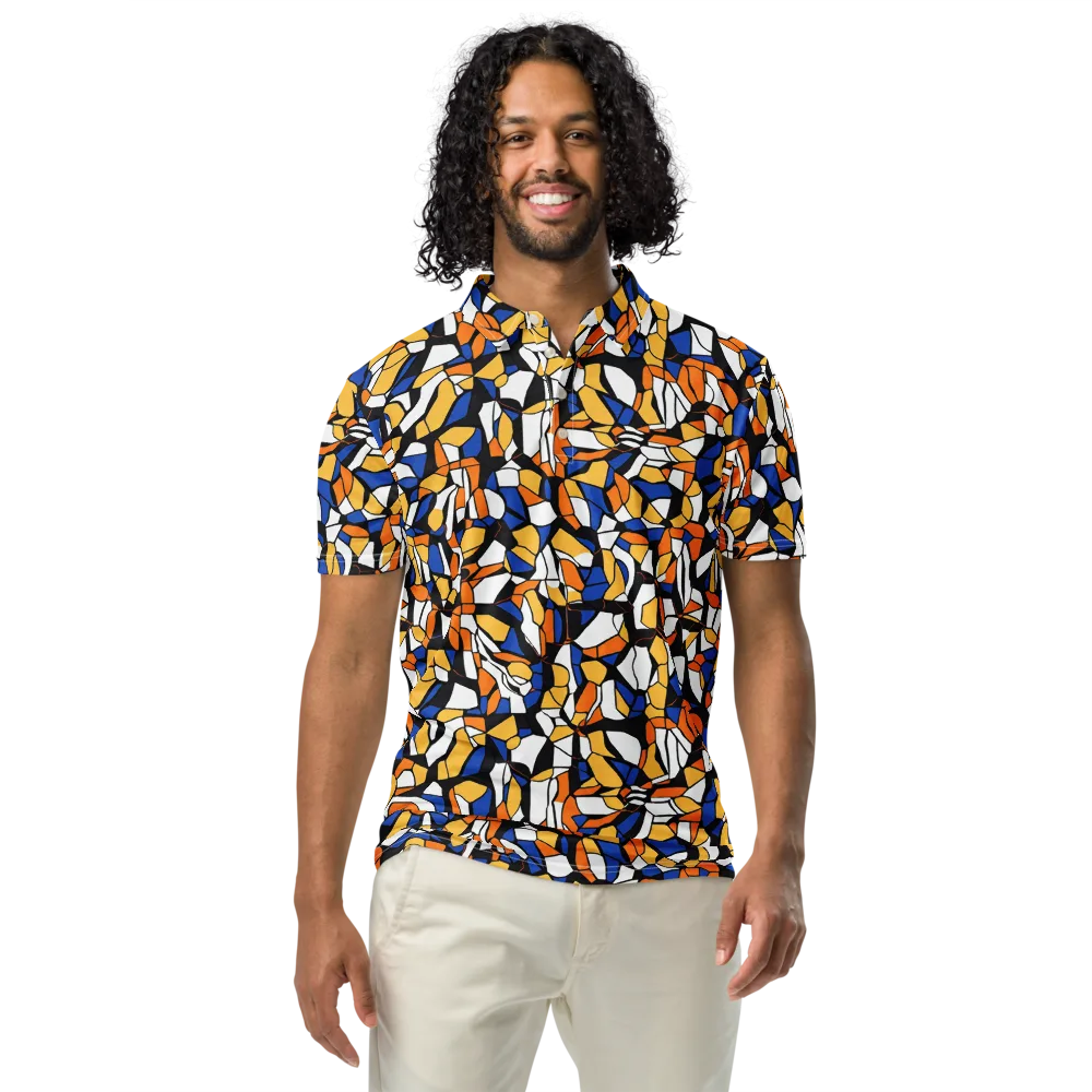 Cobalt Sunshard on Men's Slim Fit Polo Shirt — Front