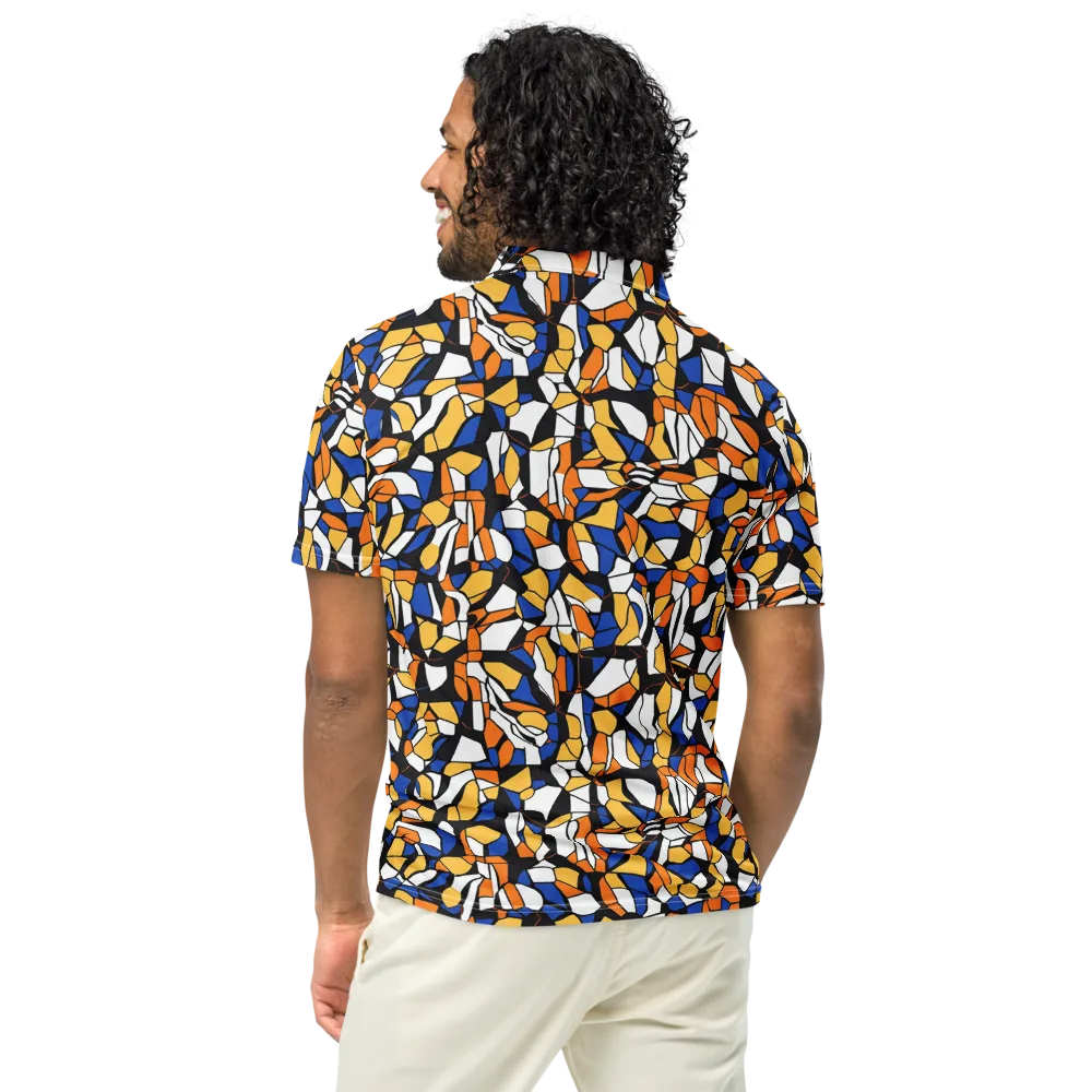Cobalt Sunshard on Men's Slim Fit Polo Shirt — Back
