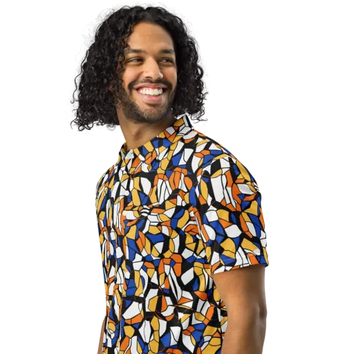 Cobalt Sunshard on a Men's Slim Fit Polo Shirt