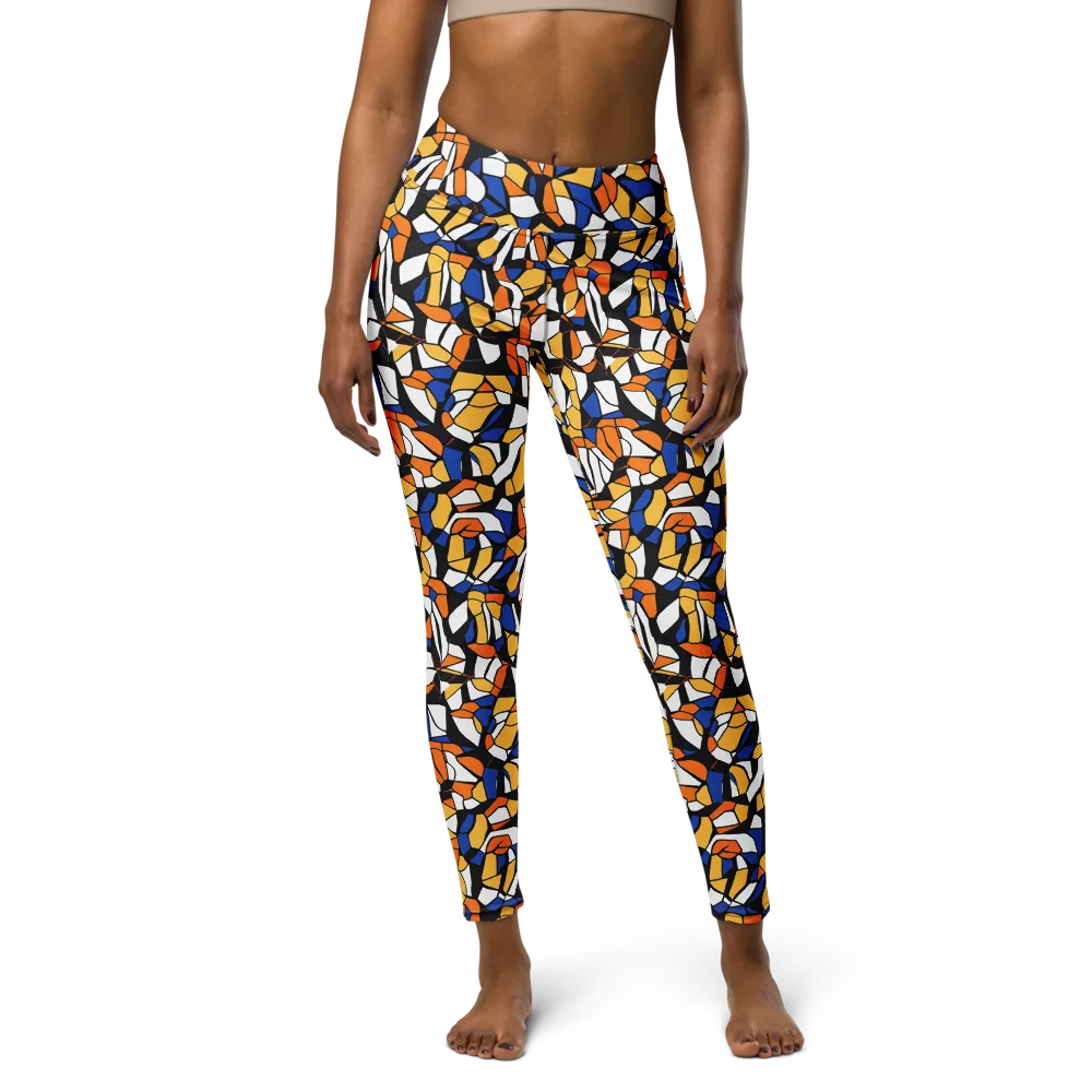 Cobalt Sunshard on Yoga Leggings — Front