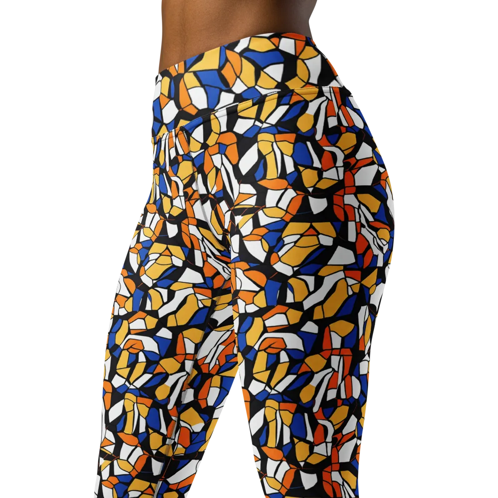 Cobalt Sunshard on Yoga Leggings — Left Front