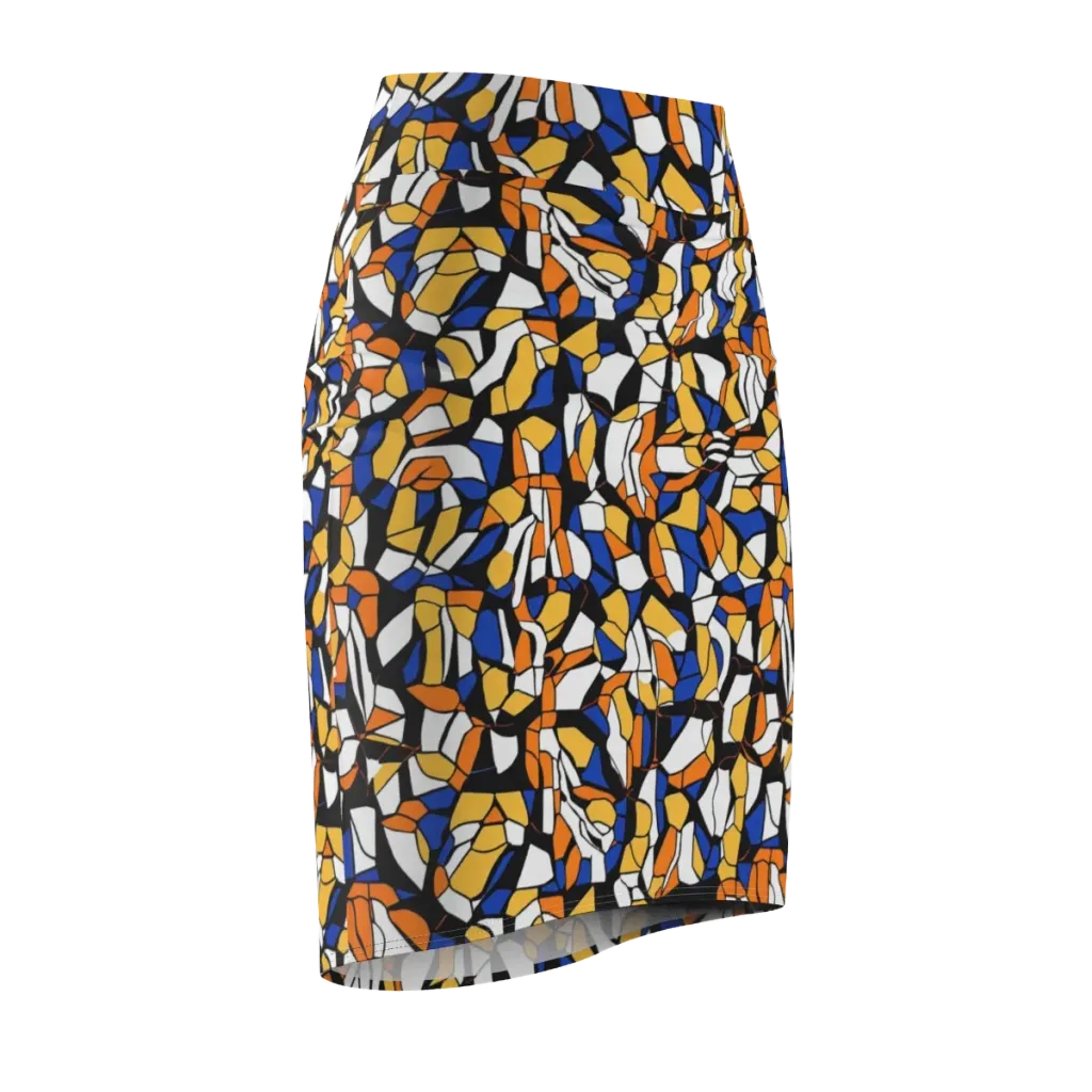 Cobalt Sunshard on Pencil Skirt — Front Side