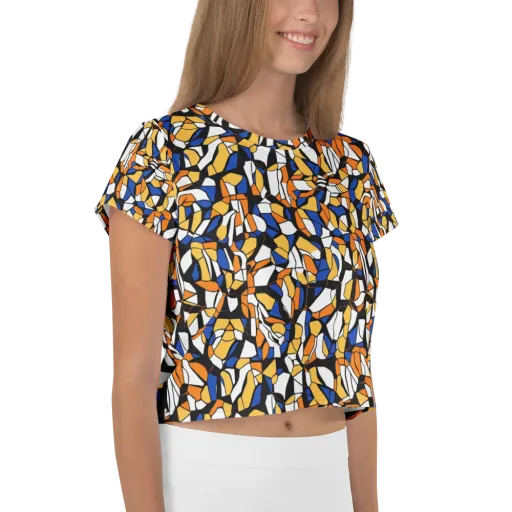 Cobalt Sunshard on a Crop Tee