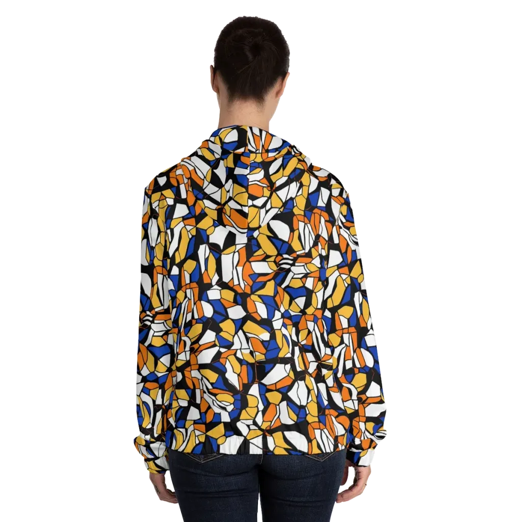 Cobalt Sunshard on Women's Full-Zip Hoodie — Back On Person