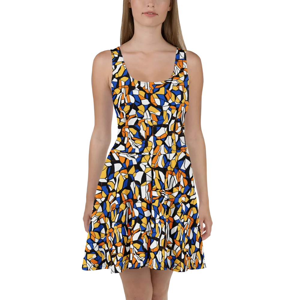 Cobalt Sunshard on Skater Dress — Front