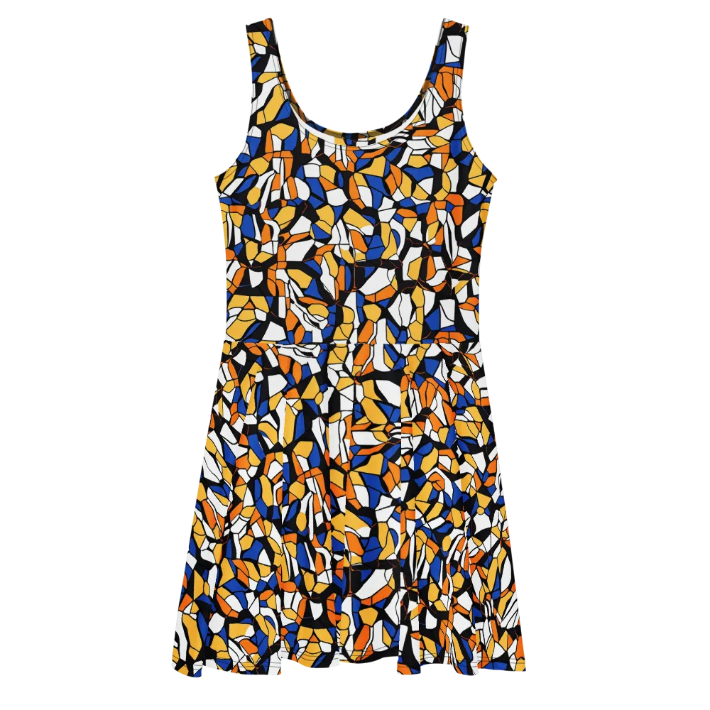 Cobalt Sunshard on Skater Dress — Front
