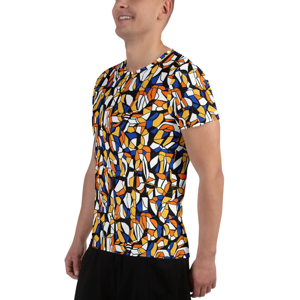 Cobalt Sunshard on Men's Athletic T-Shirt — Left