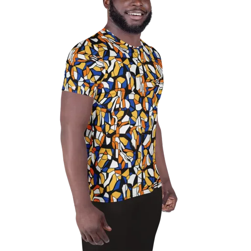 Cobalt Sunshard on a Men's Athletic T-Shirt