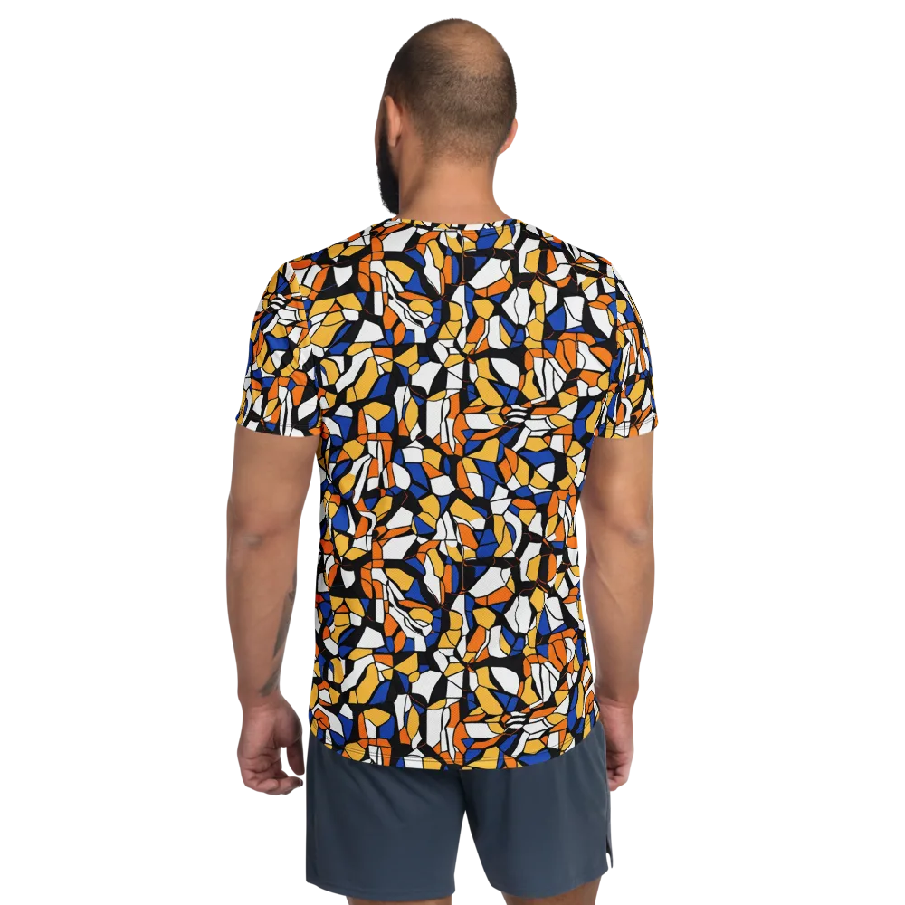 Cobalt Sunshard on Men's Athletic T-Shirt — Back