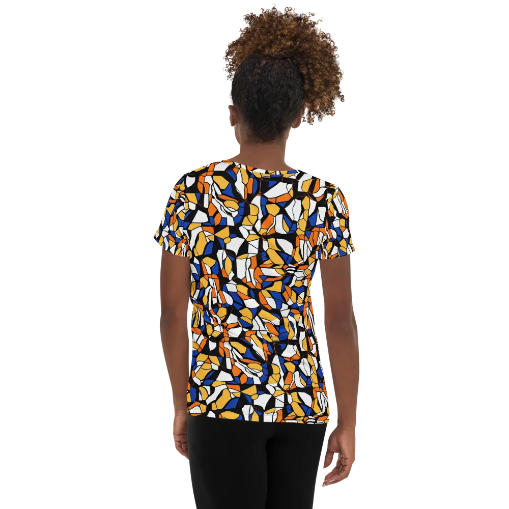 Cobalt Sunshard on Women's Athletic T-Shirt — Back