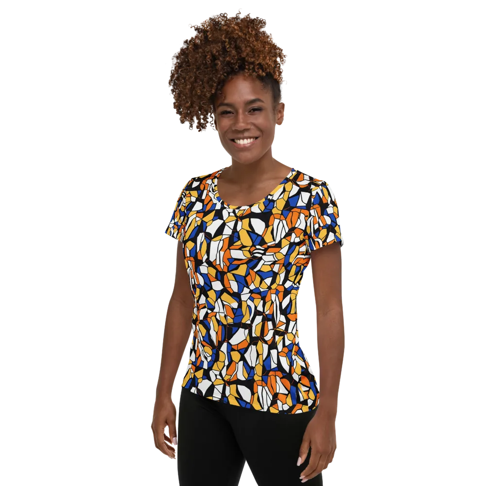 Cobalt Sunshard on Women's Athletic T-Shirt — Left