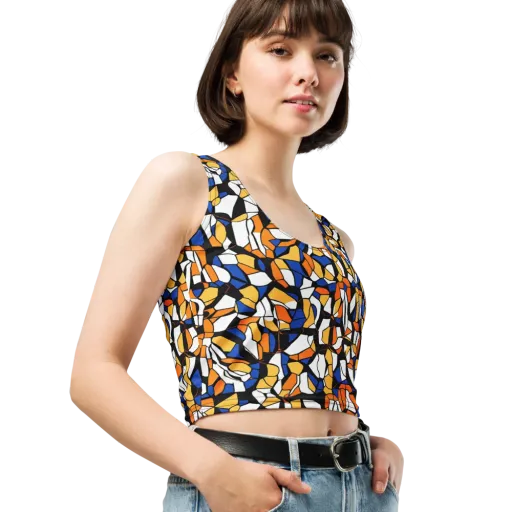Cobalt Sunshard on a Crop Top