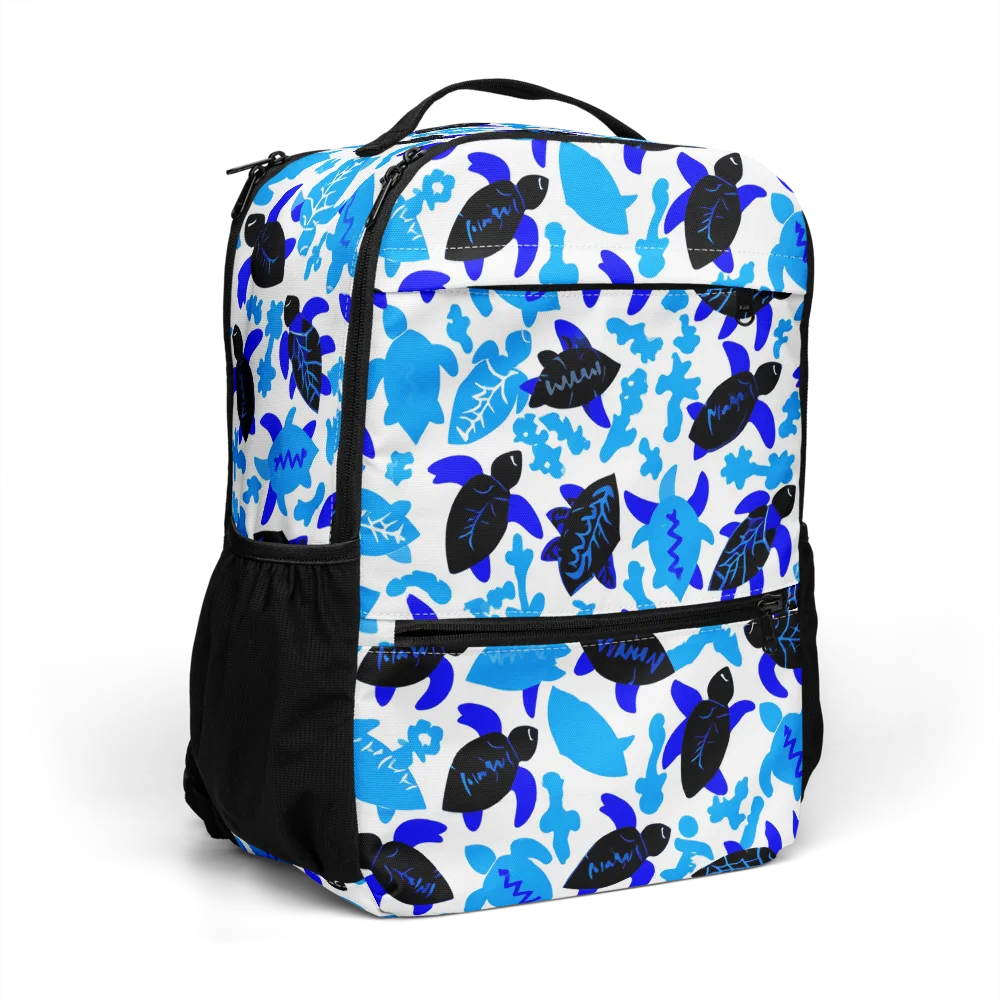 Azure Shell Shuffle on Utility Backpack — Right Front