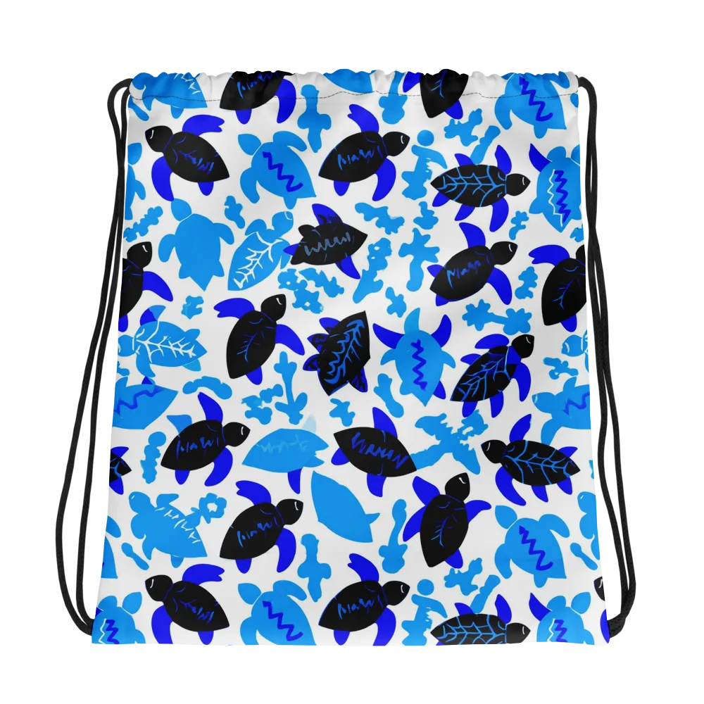 Azure Shell Shuffle on Drawstring Bag — Photo