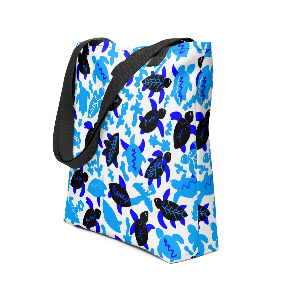 Azure Shell Shuffle on Tote Bag — Front