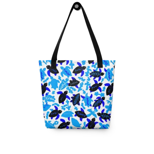 Azure Shell Shuffle on a Tote Bag