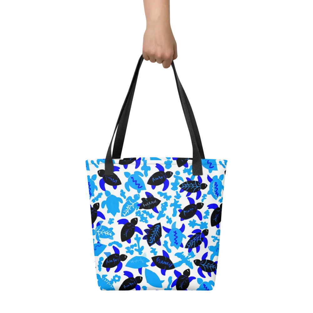 Azure Shell Shuffle on Tote Bag — Front