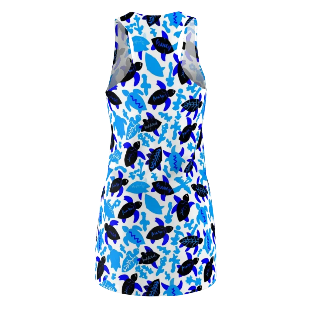 Azure Shell Shuffle on Racerback Dress — Back
