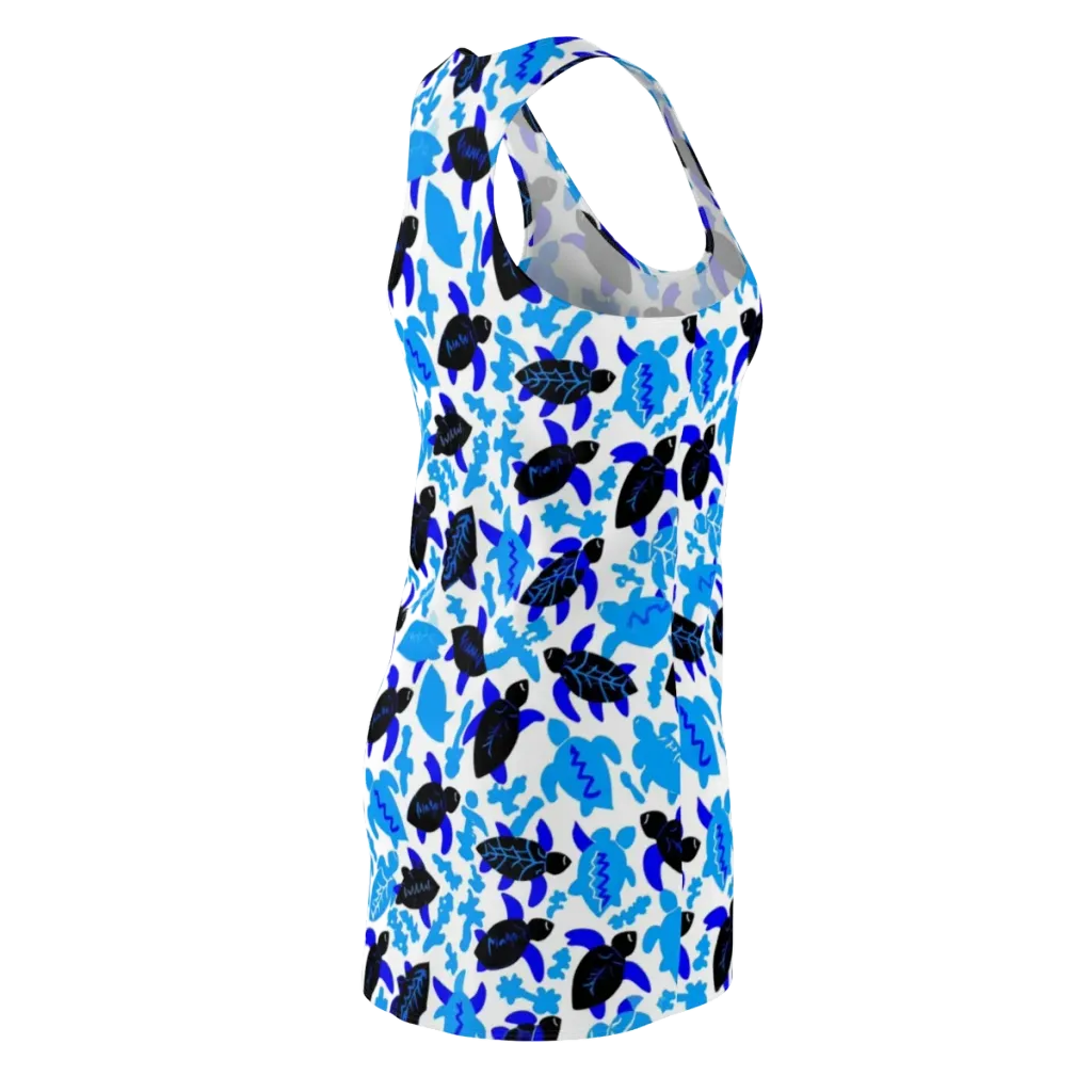 Azure Shell Shuffle on Racerback Dress — Back Side