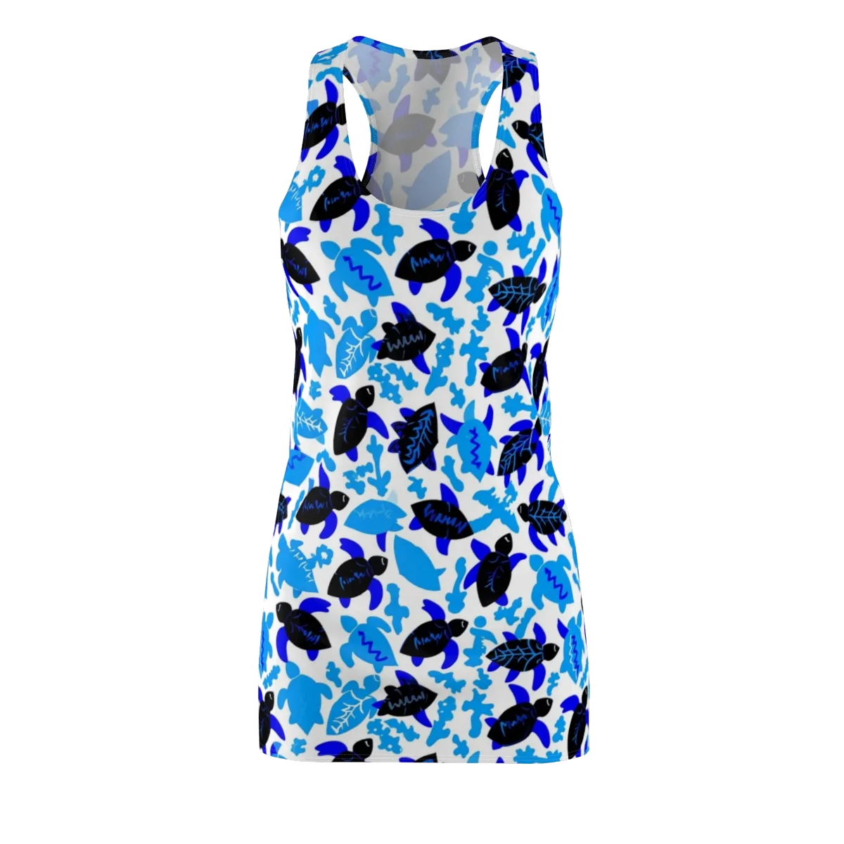 Azure Shell Shuffle on Racerback Dress — Front