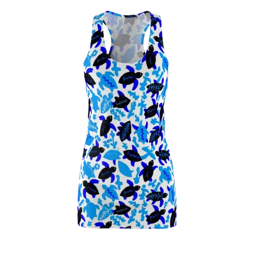 Azure Shell Shuffle on a Racerback Dress
