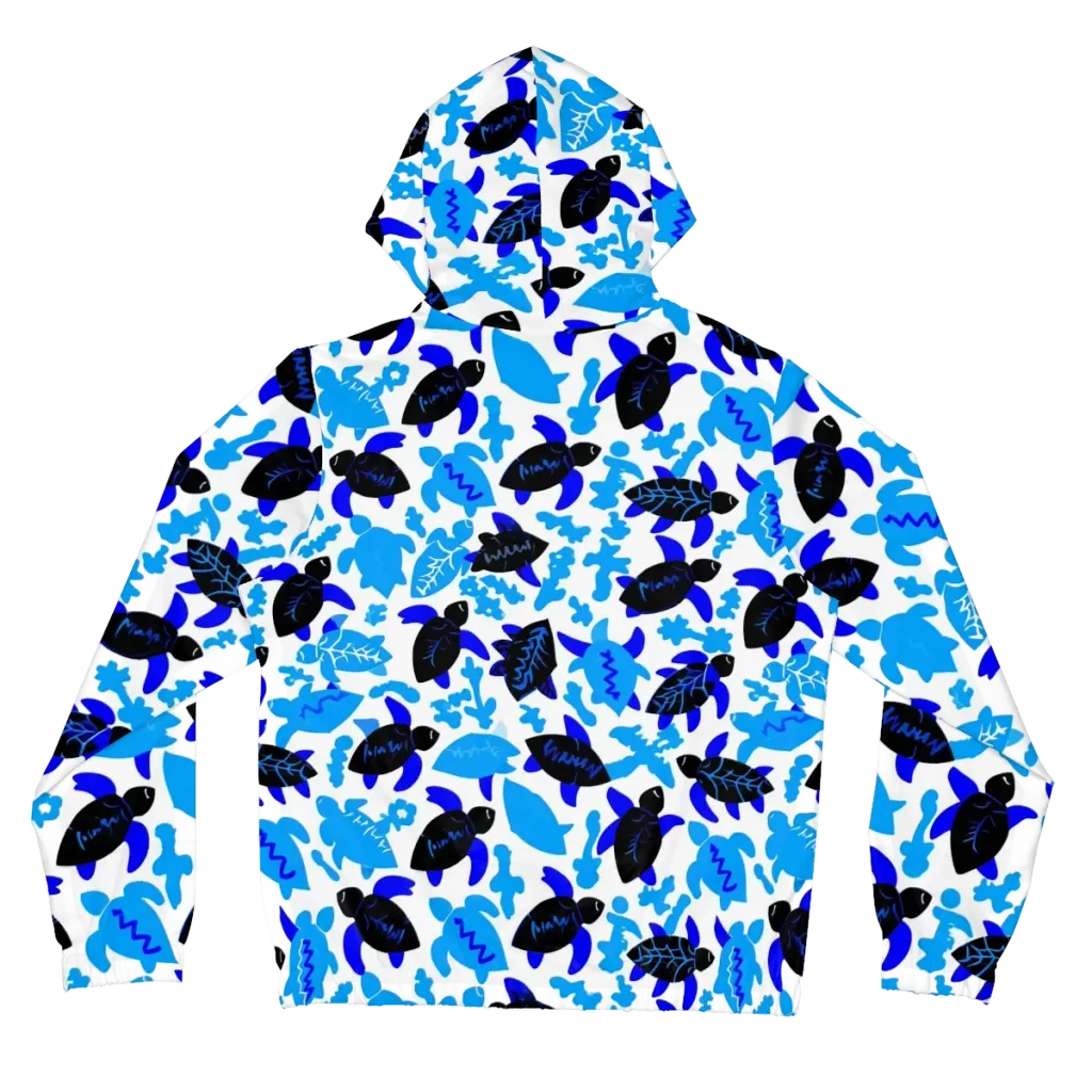 Azure Shell Shuffle on Women's Full-Zip Hoodie — Back